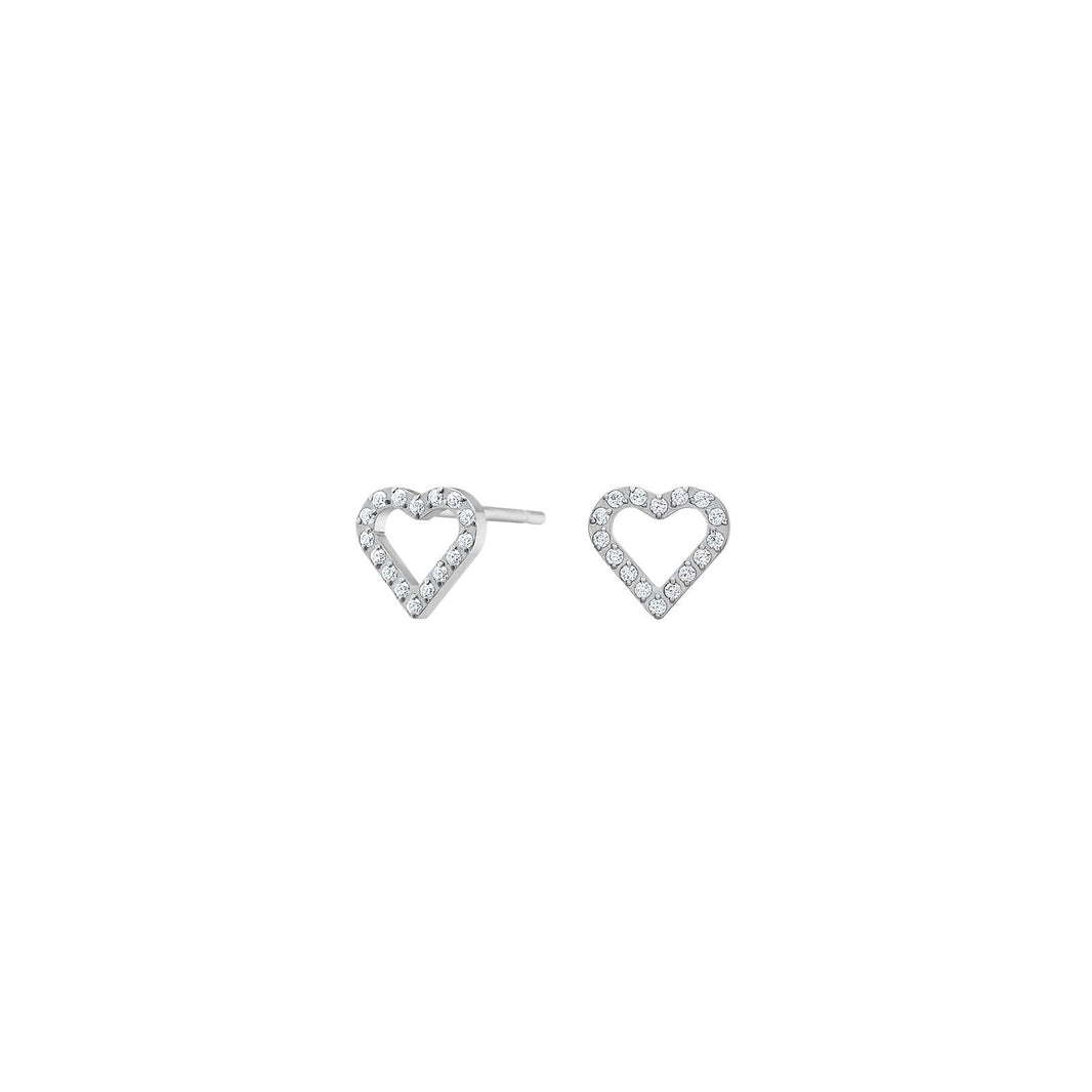 Titanium ear studs heart w. cz