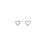 Titanium ear studs heart w. cz