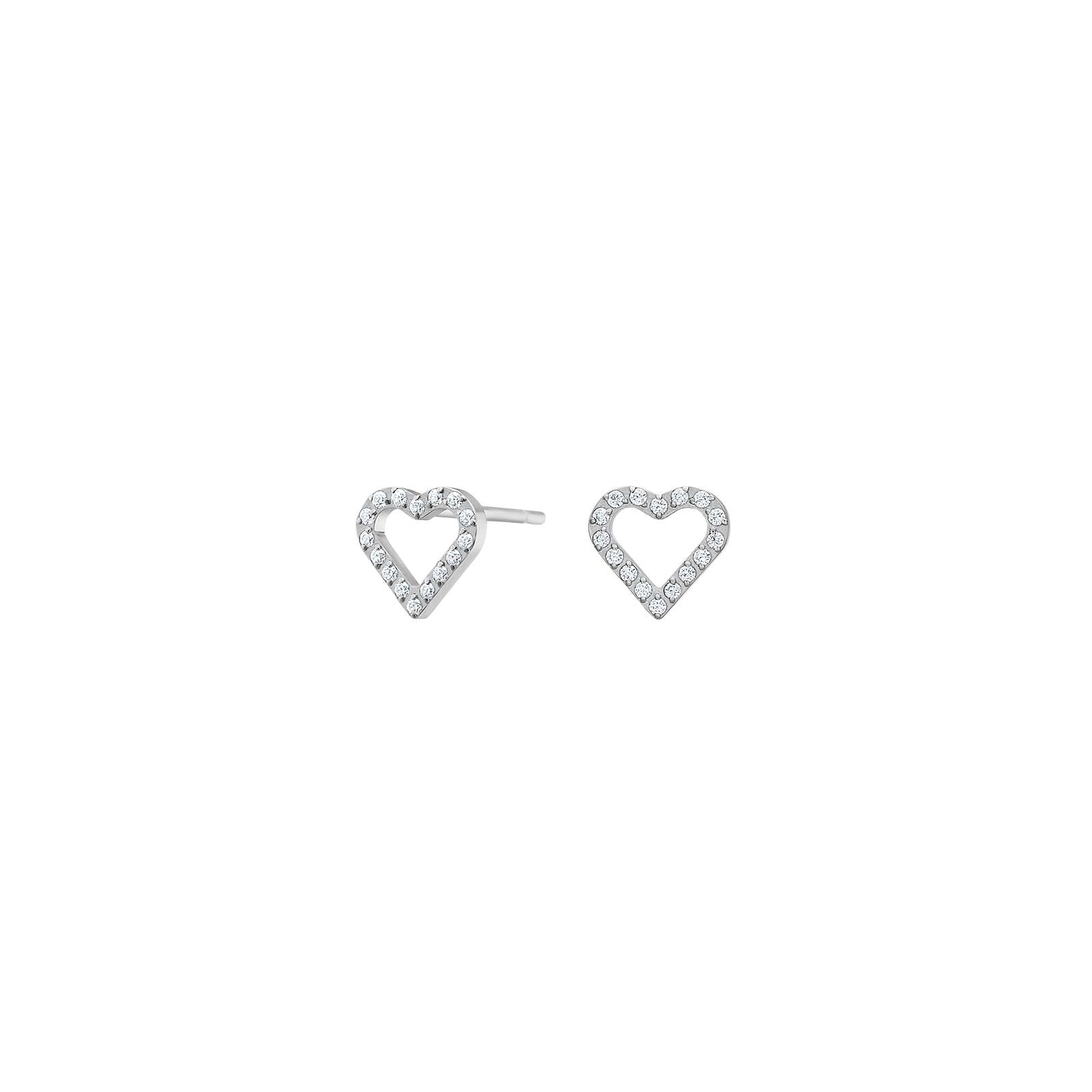 Titanium ear studs heart w. cz