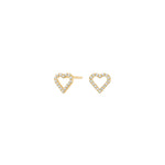 Titanium ear studs GP heart w. cz
