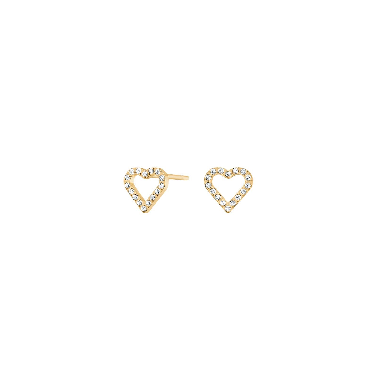 Titanium ear studs GP heart w. cz