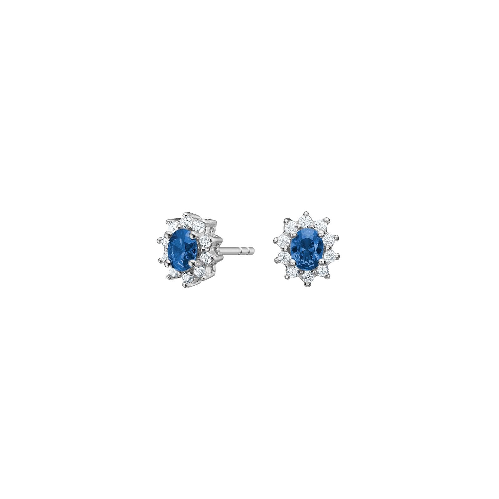 Silver ear studs with zirconia safir