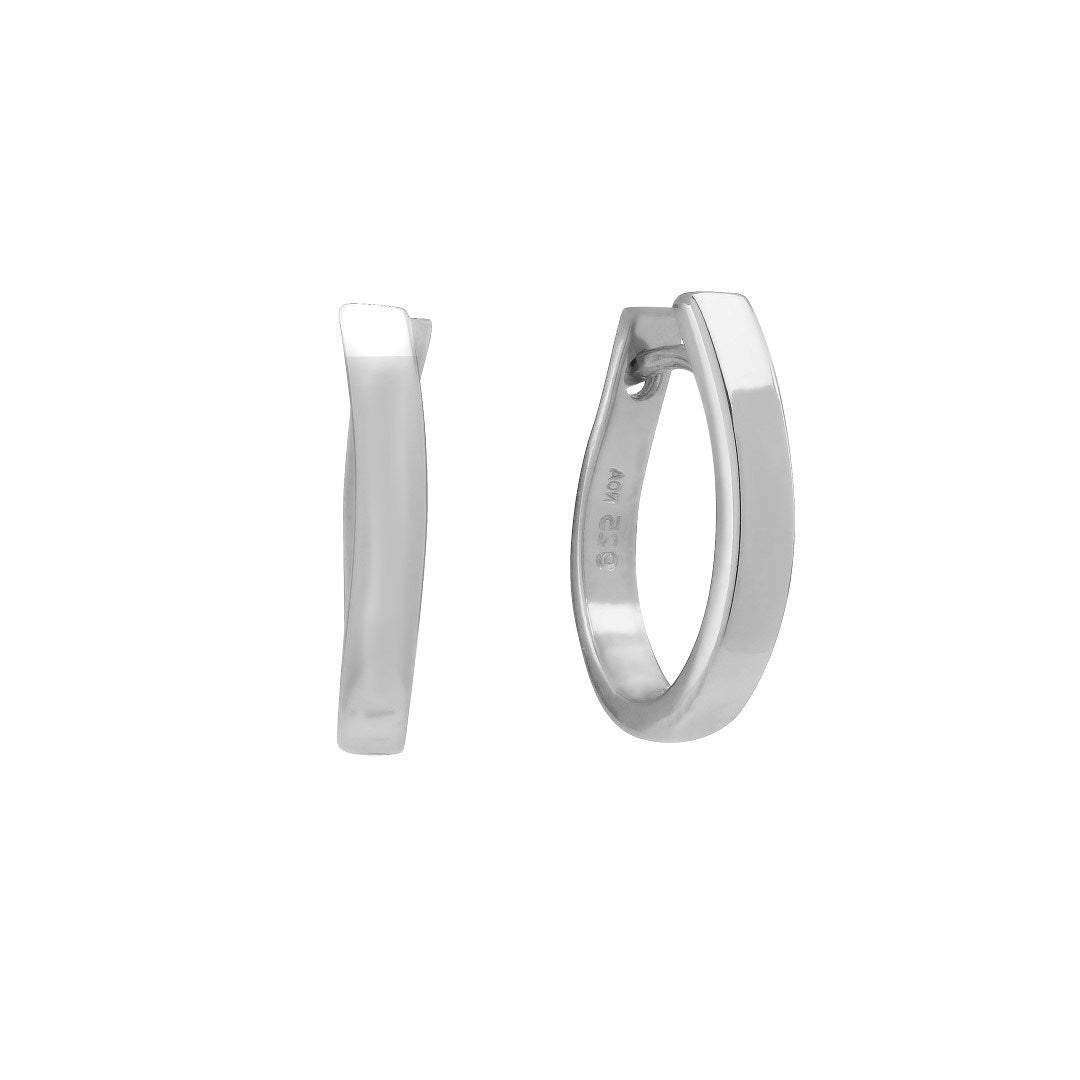 Rhd. silver Huggies horse shoe shape