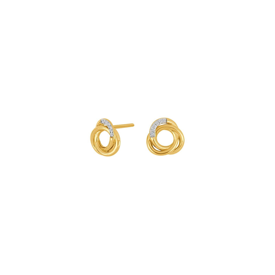 14ct. gold earrings w. 0,02ct TW/SI