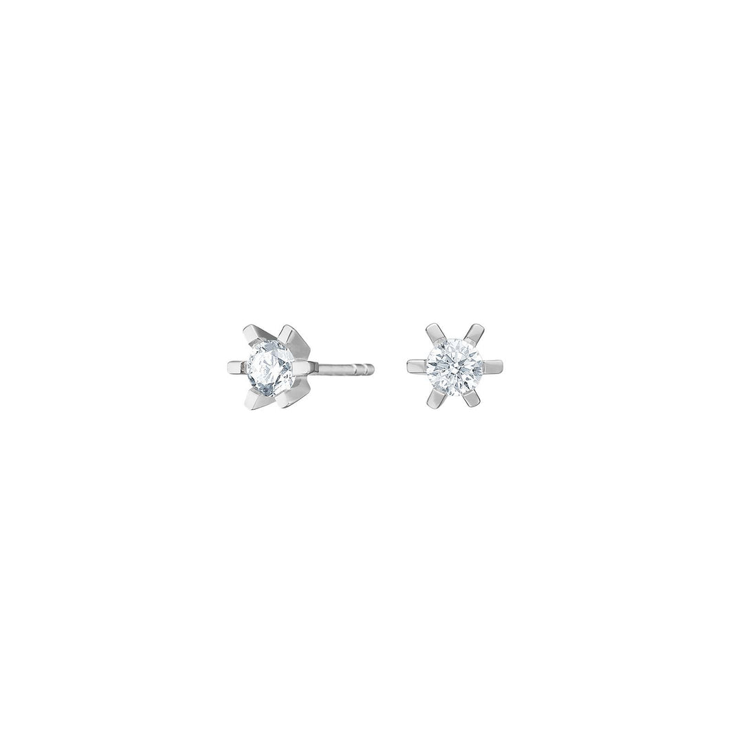 Rhod. silver earrings 6 claws with 4,5mm zirconia