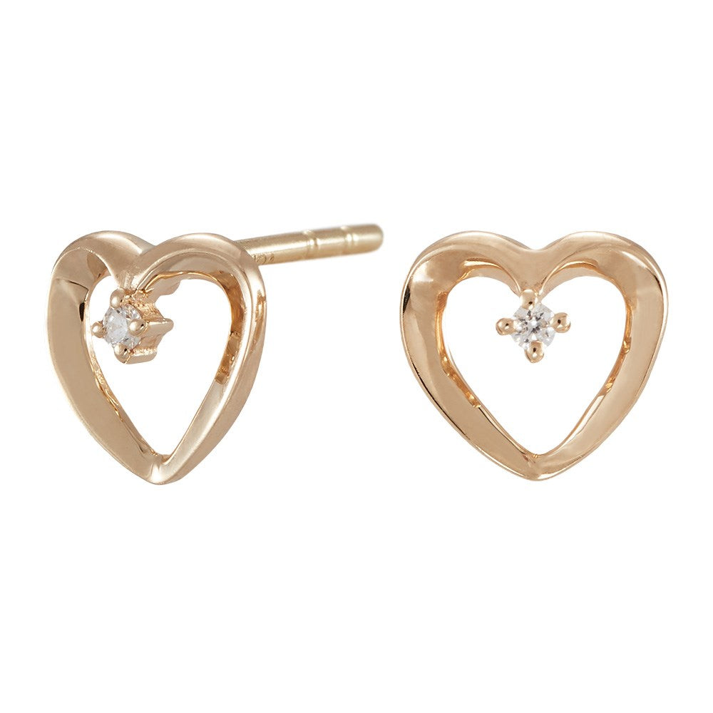 14ct. Gold earrring w. 0,03ct W/SI
