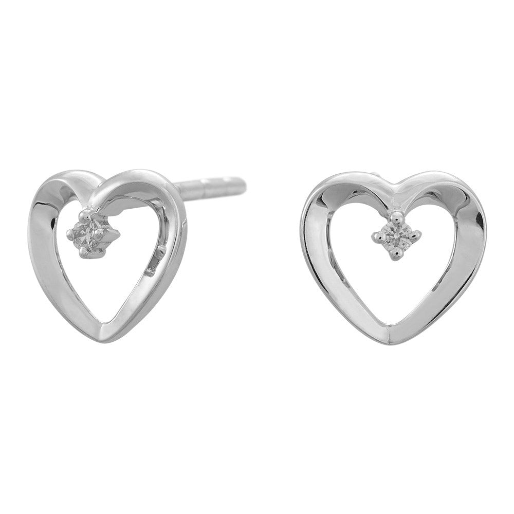 14ct. Whitegold earrring w. 0,03ct W/SI