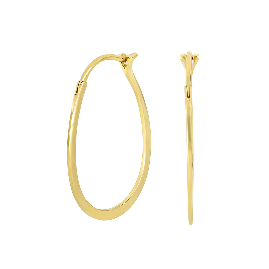 8ct. Gold oval creole 20*30mm