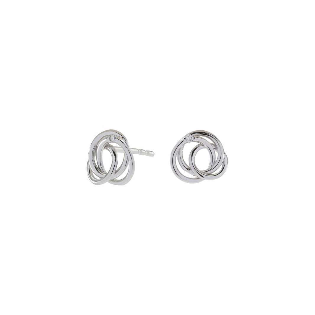 14ct. whitegold earrings w/dia. 0.020ct. W/SI