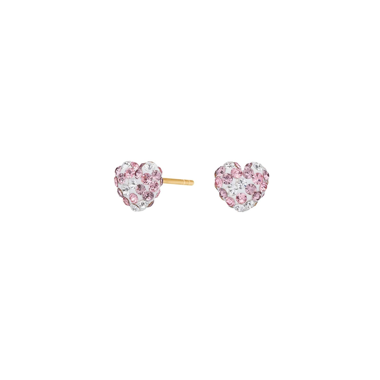 Verg. Silber Ohrstecker Herz m. rosa mix cz