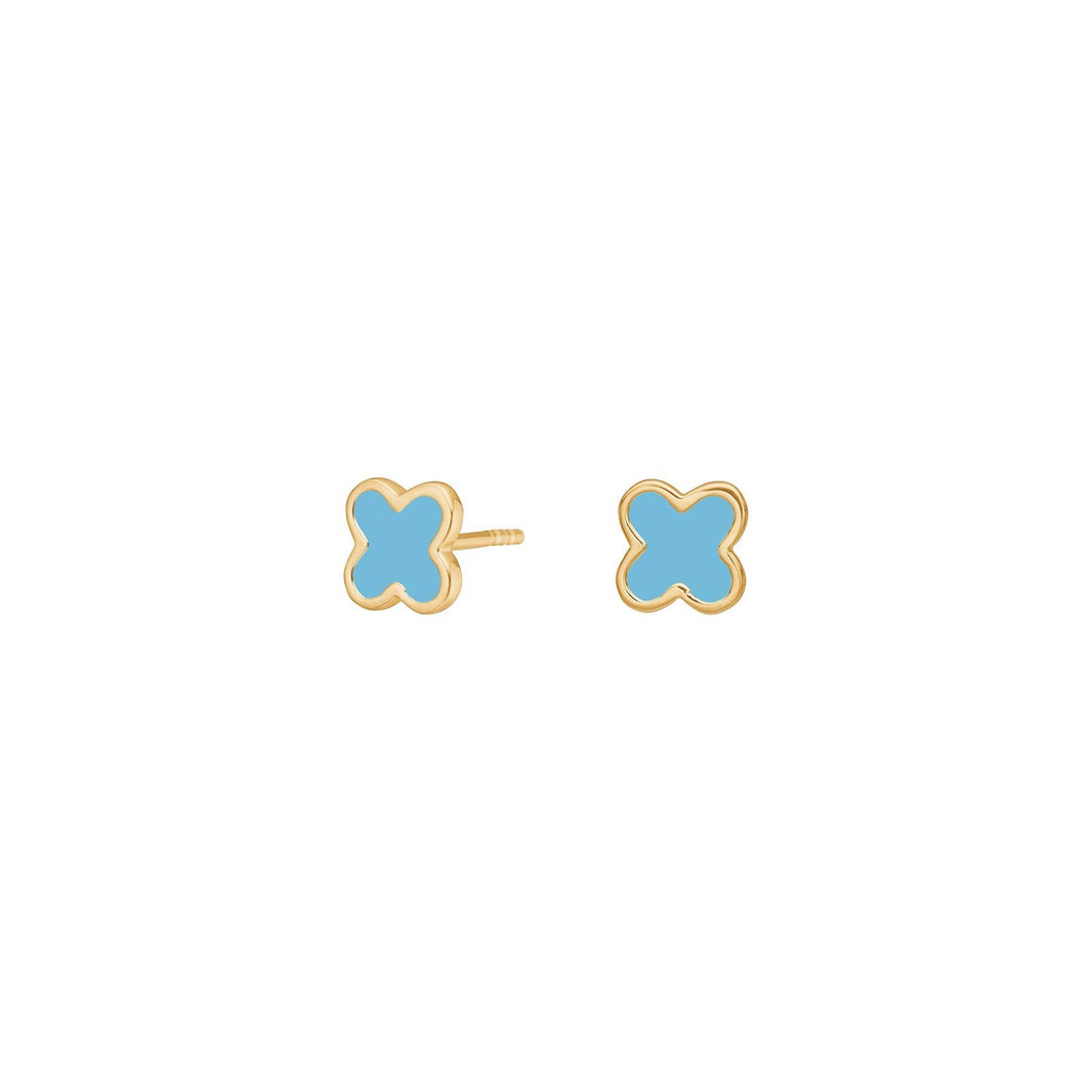 Rhd. silver earrings w. blue epoxy