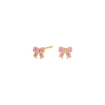 Goldp. silver earrings bow w.cz/epoxy