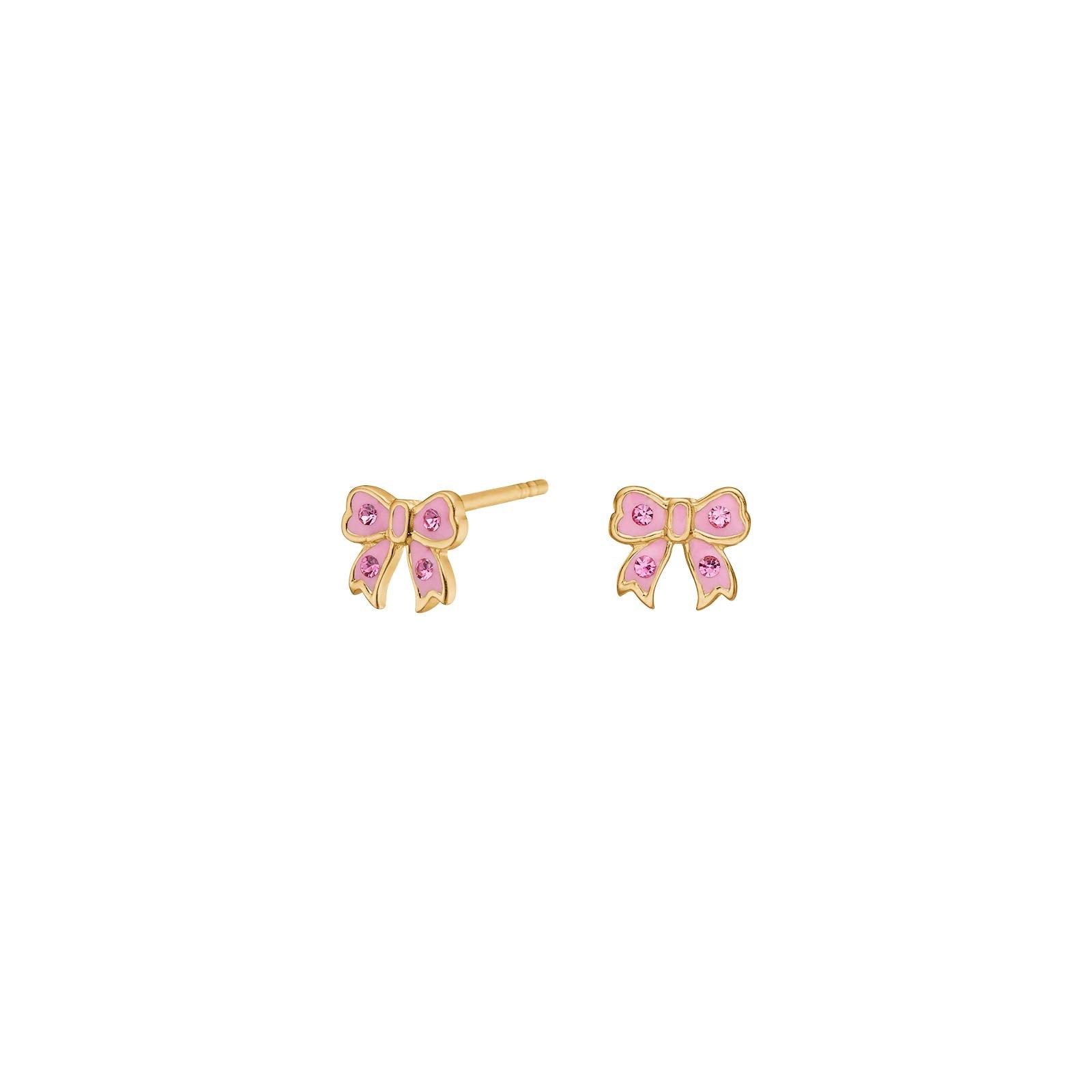 Goldp. silver earrings bow w.cz/epoxy