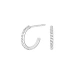 Rhod. silver earrings half creole 12mm