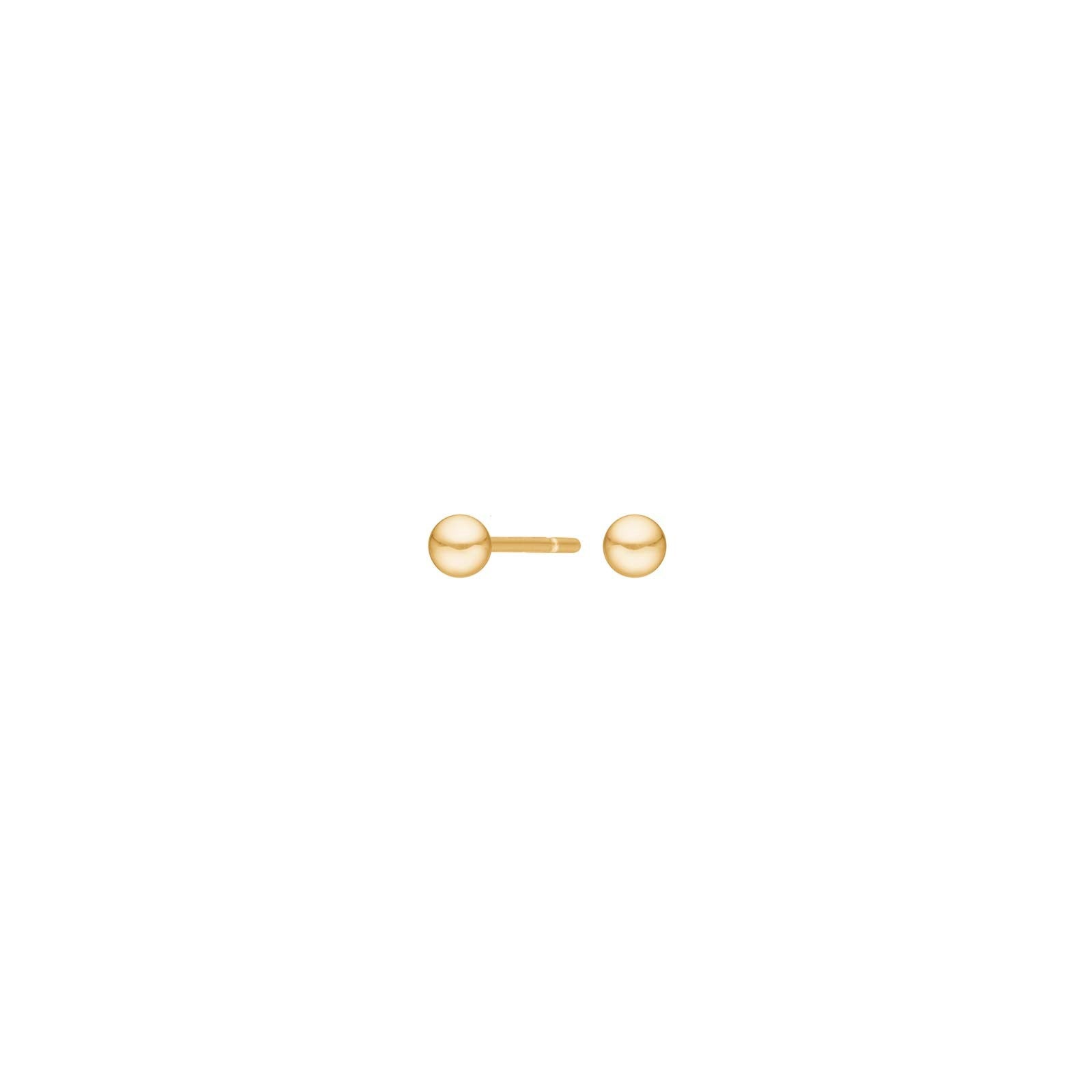Goldpl. silver earrings ball 3mm