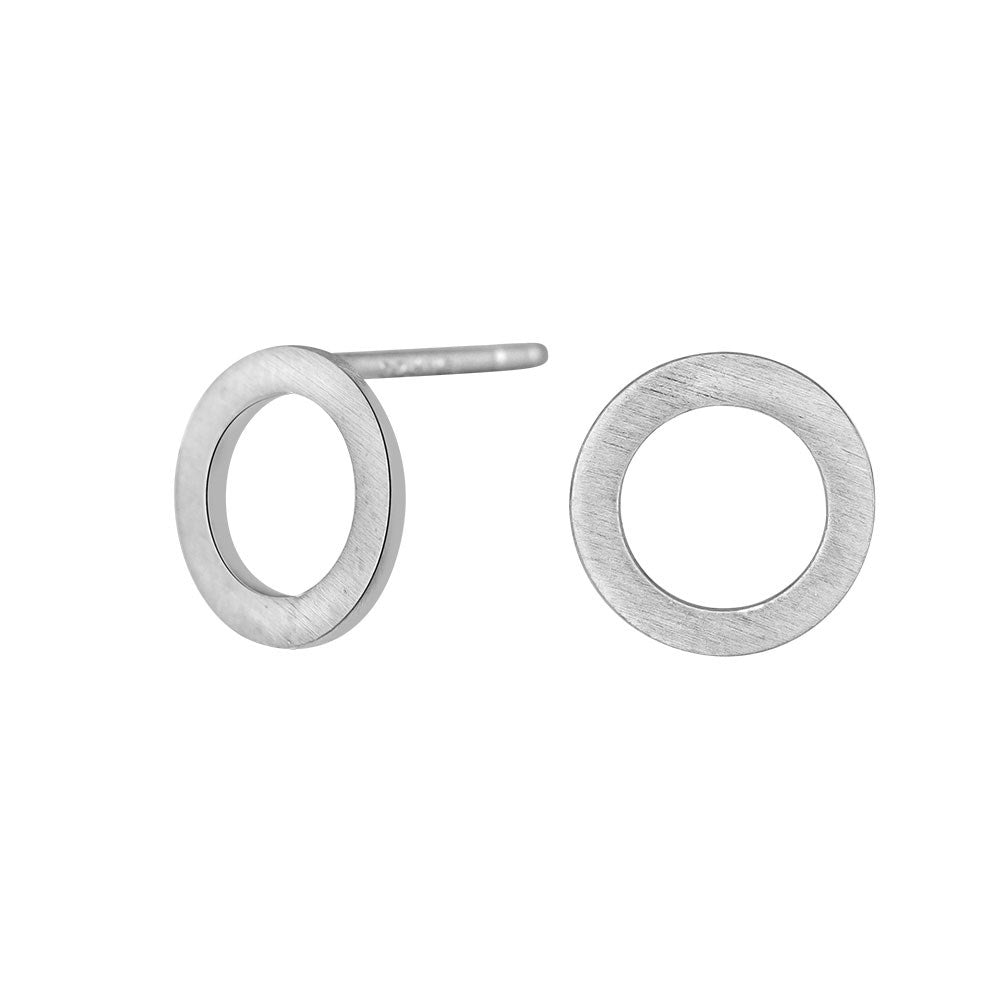 Rhodineret sølvørestik, cirkel 9mm