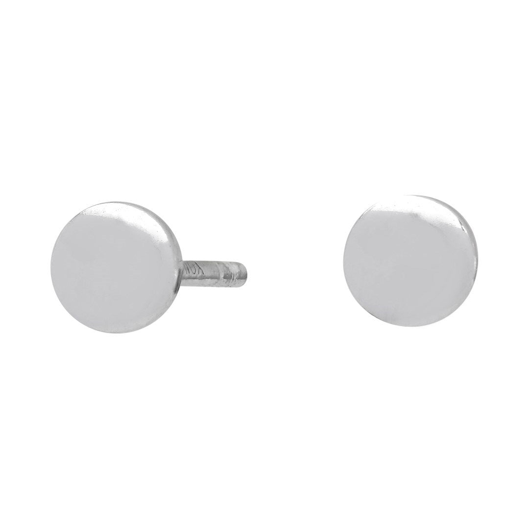 Rhodium-plated silver earrings circle 4mm