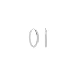 Rhodium-pl. silver hoops 15mm HOOP52