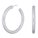 Rhod. silver hoops SIMPLE52 40mm