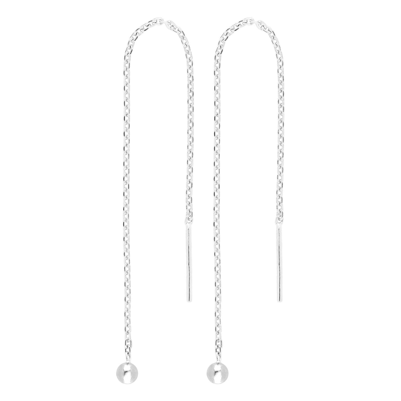 Rhod. silver earchain