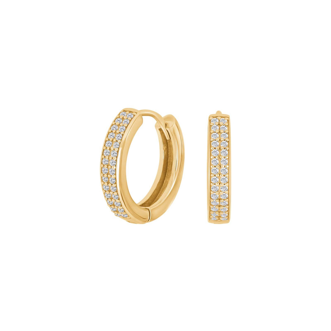 Goldpl. silver hoops w/cz 16mm