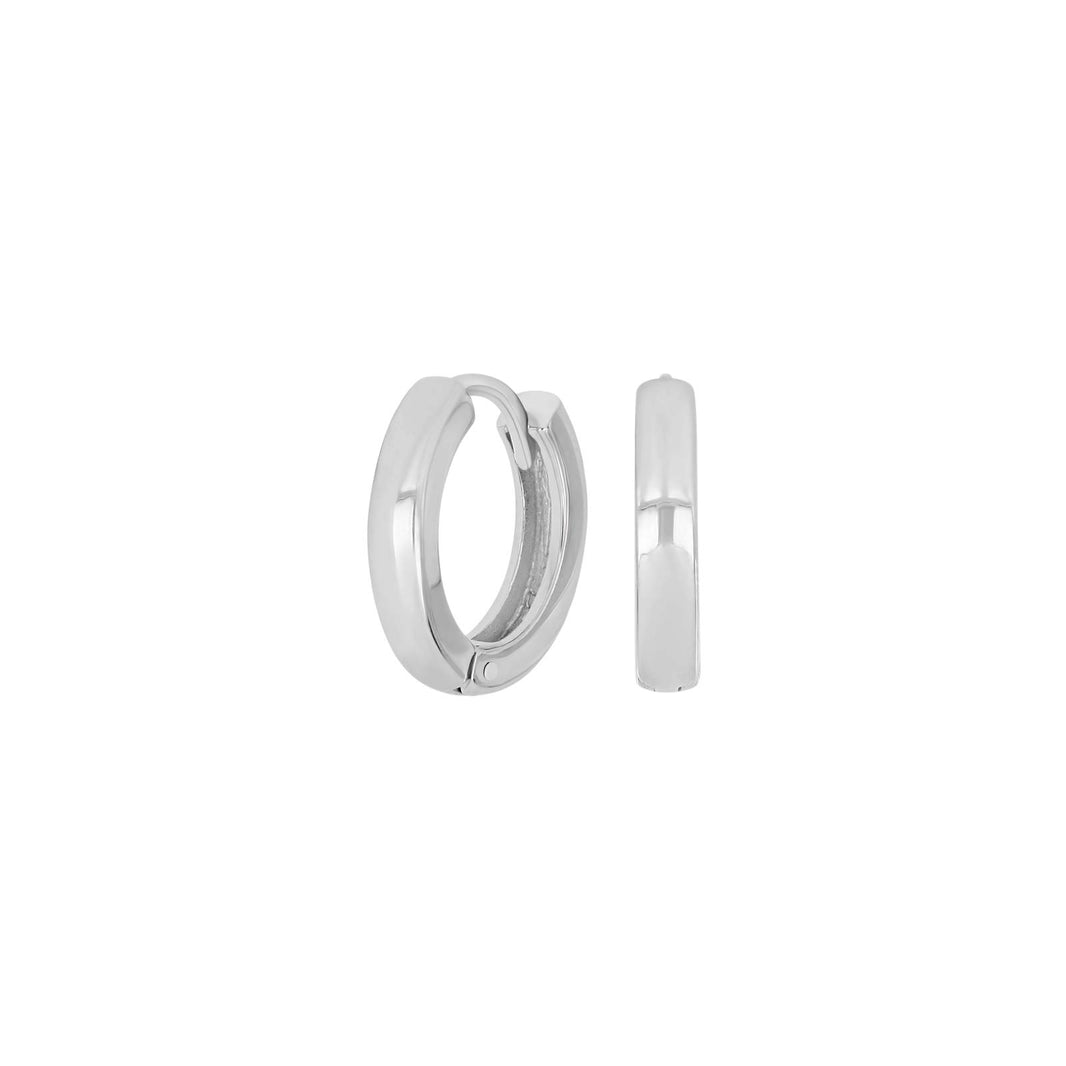 Rhod. silver hoops 14mm