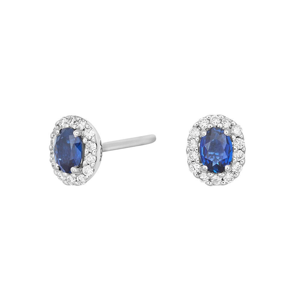 14ct. whitegold earrings w/sapphire dia 0.09ct W/S