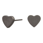 Titanium ear studs large heart shape matt