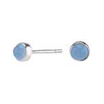 Rhd. silver earrings SWEETS52 chalcedony 4.5mm