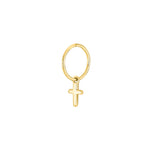 Gilded silver creoles FUNKY52 cross 1pc