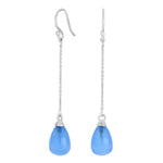 Rhd. silver earrings SWEETS52 blue chalcedon