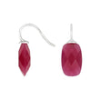 Silver ear. w/quartz glass faceted