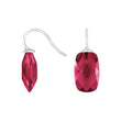 Silver ear. w/quartz glass faceted