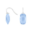 Silver ear. w/quartz glass faceted