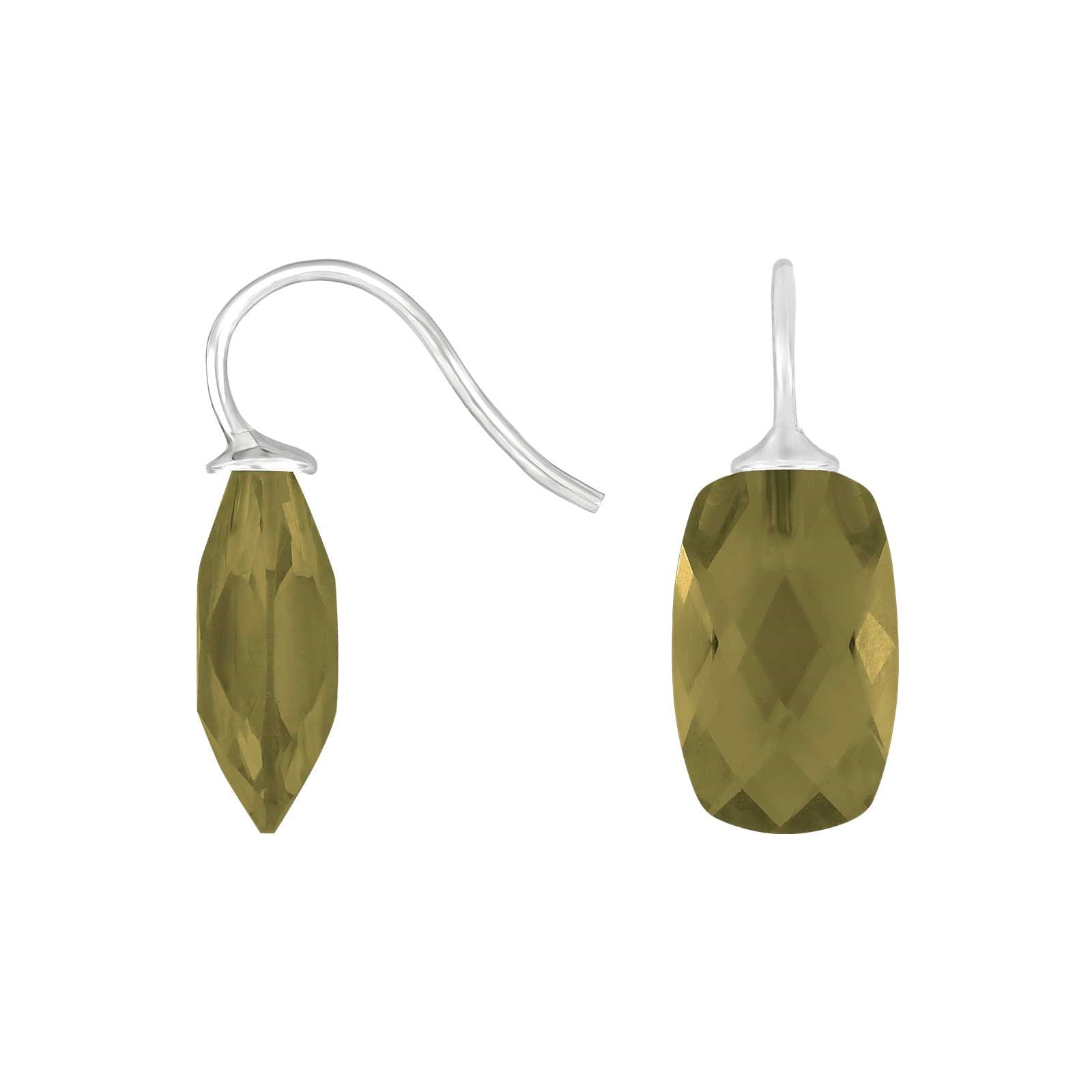 Silver ear. w/quartz glass faceted