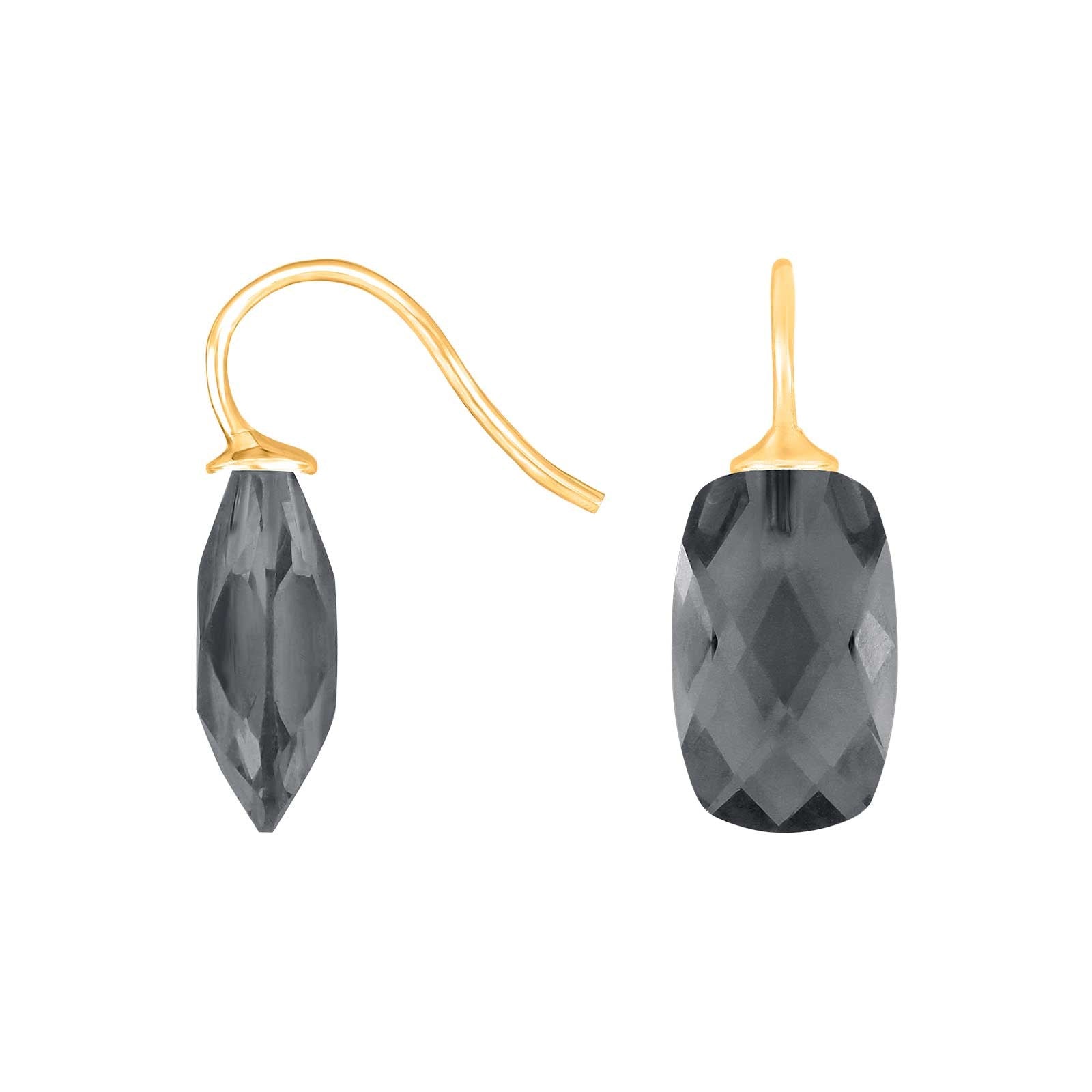 Silver ear. w/quartz glass faceted
