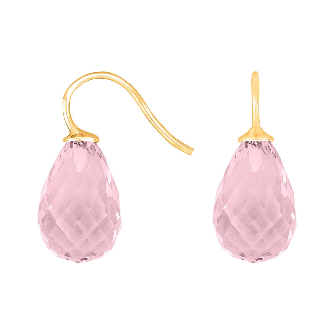 Sølvøreh. m/kvartsglas facetteret