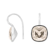 Silver ear. w/quartz glass faceted