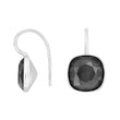 Silver ear. w/quartz glass faceted