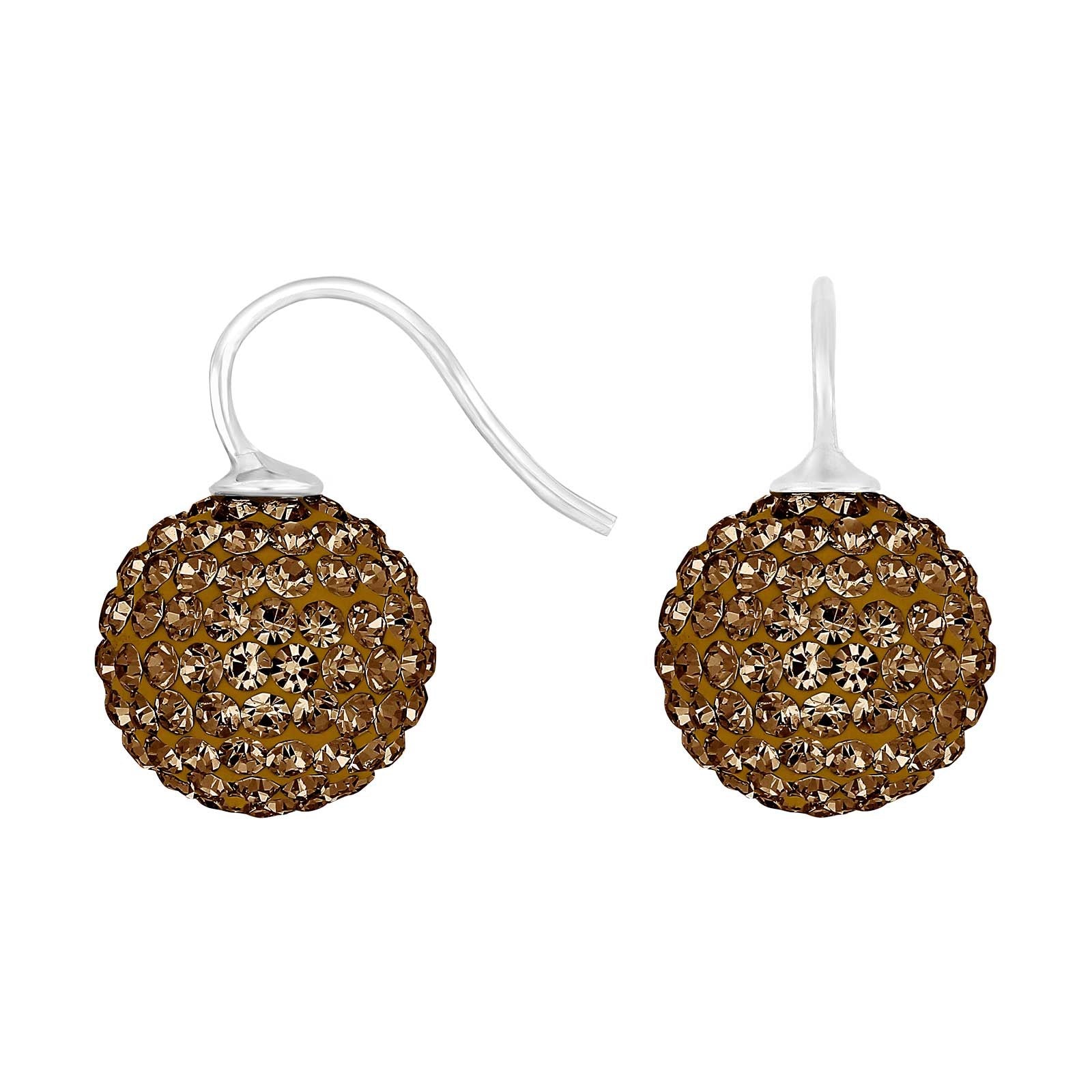 Silver ear. pavé ball w/Krg