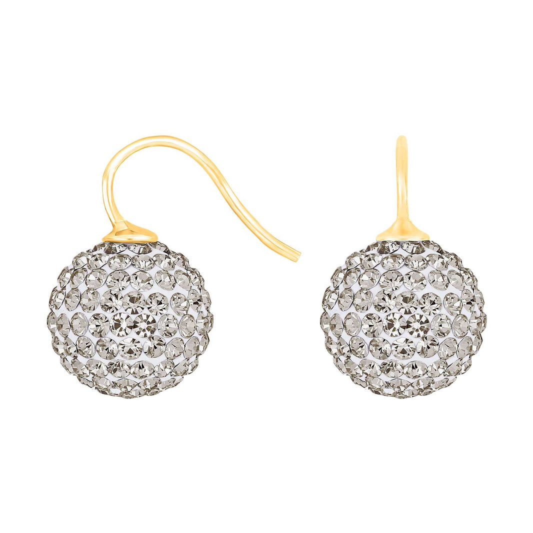 Silver ear. pavé ball w/Krg