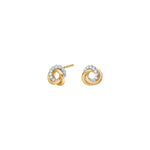 8ct. gold earrings knot w/cz