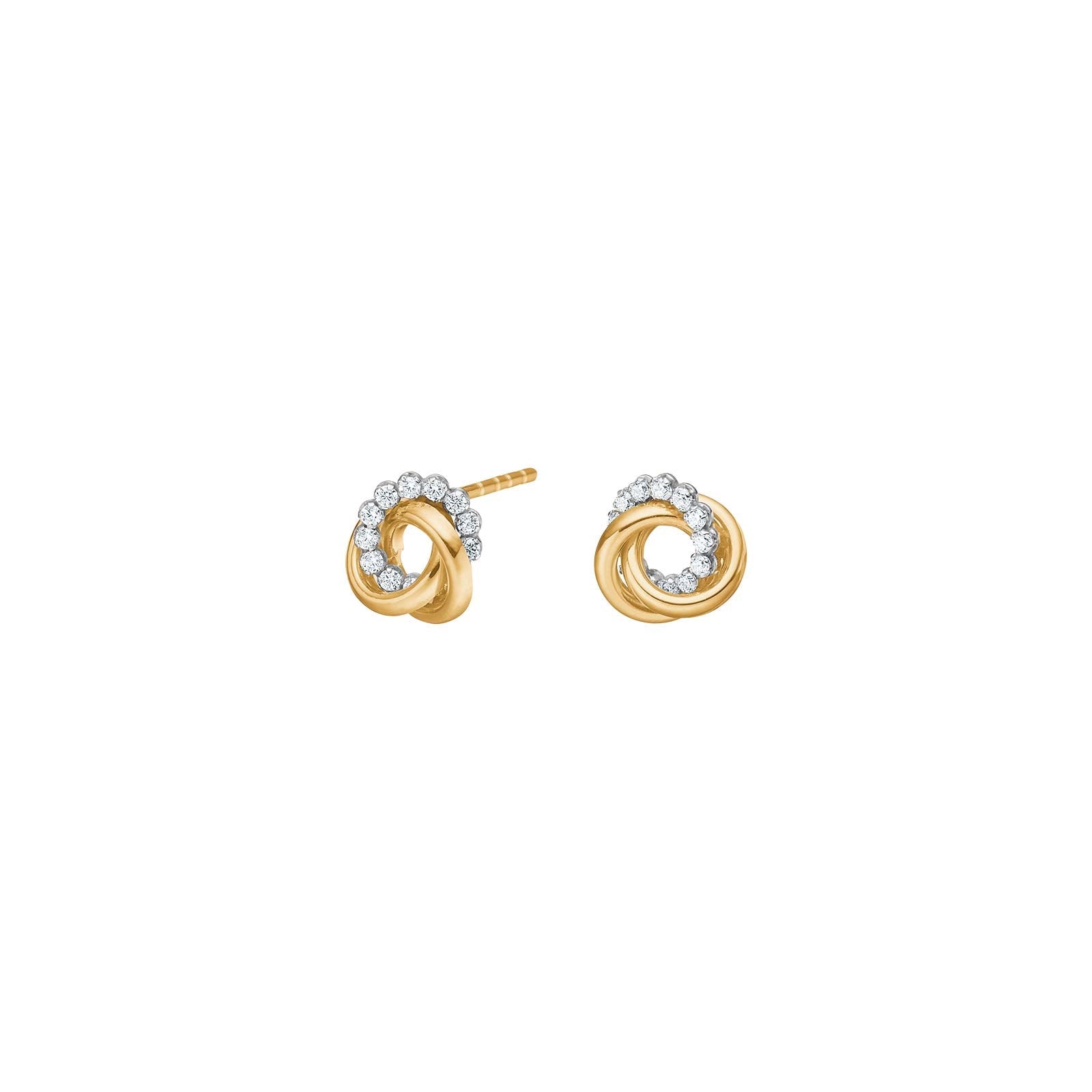 8ct. gold earrings knot w/cz