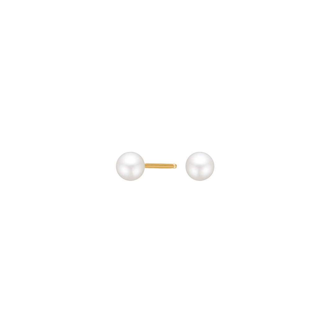 Goldp. silver earrings w/freshwaterpearl 5mm