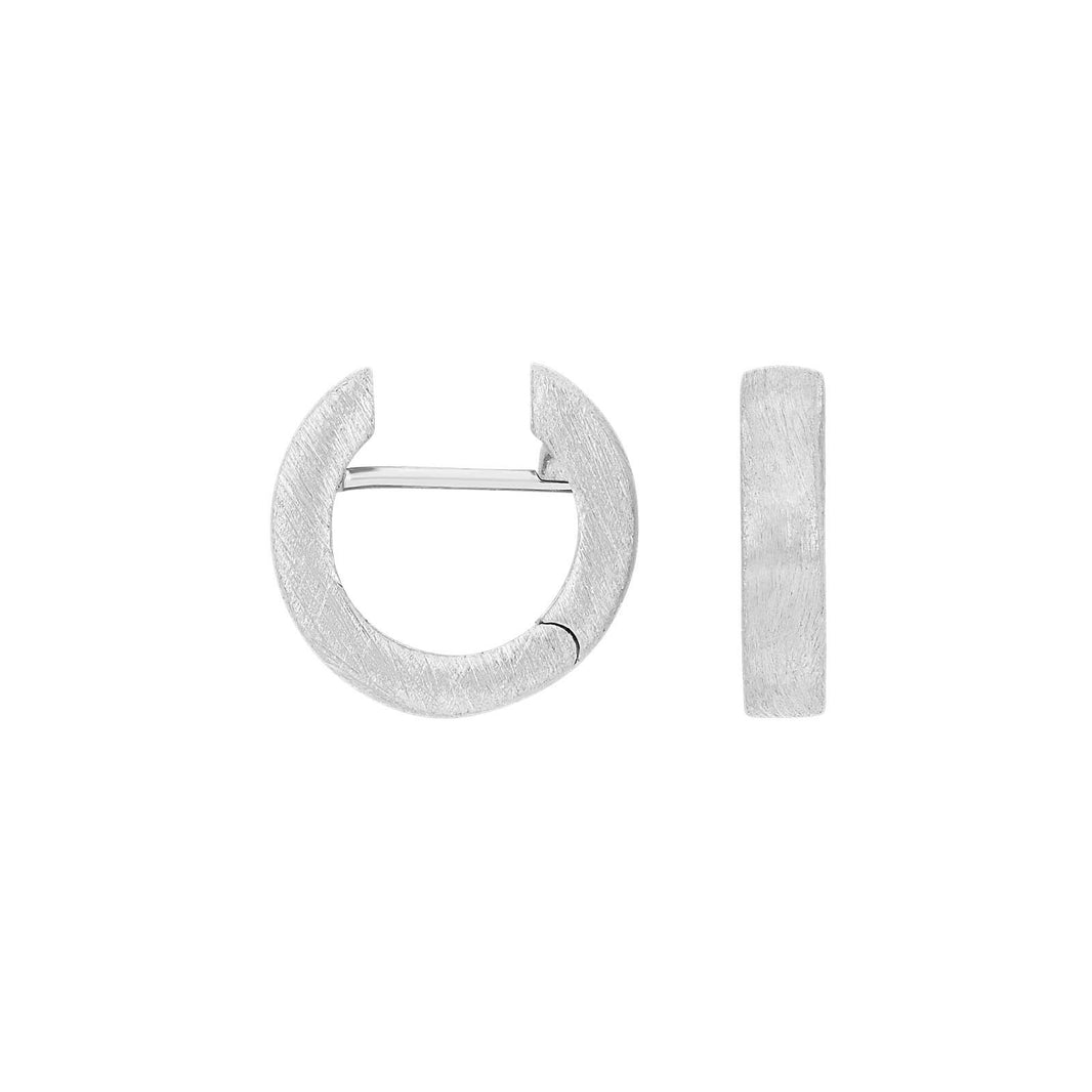 Silver matt system creoles Linda 3.5x16mm