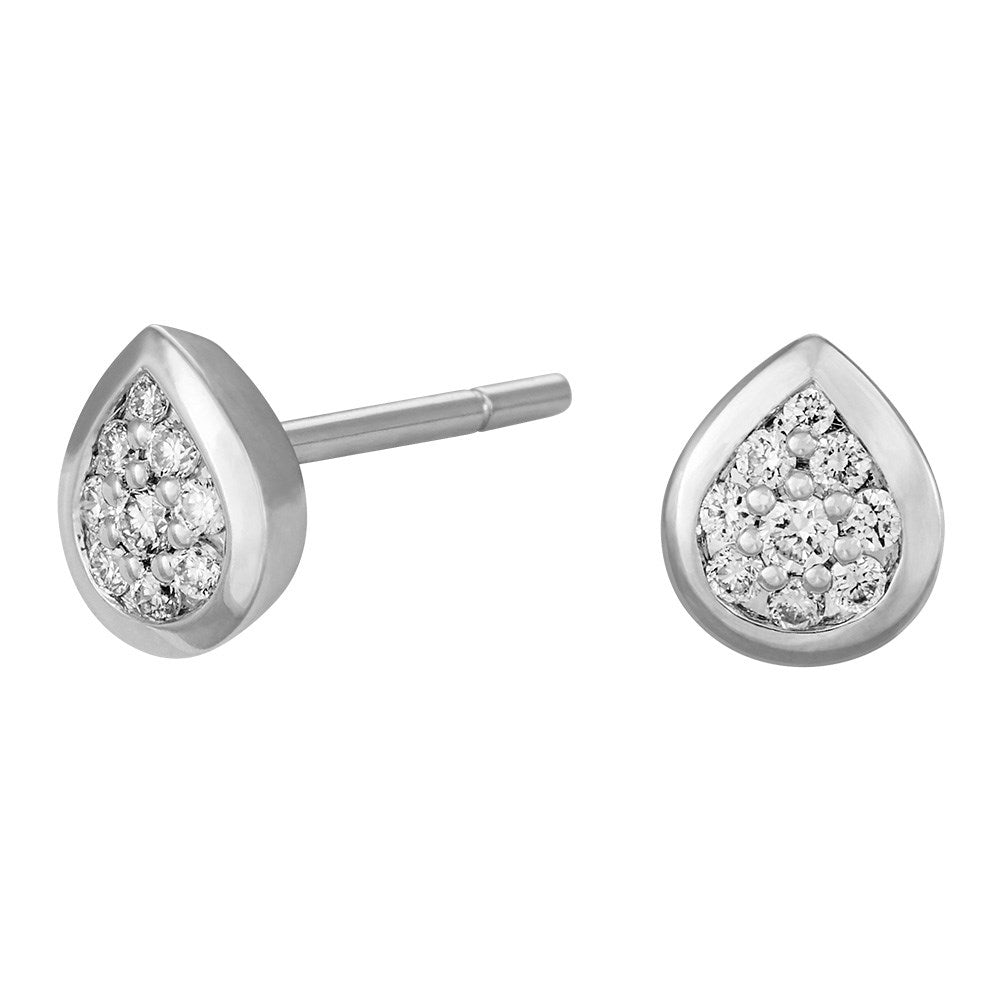 14 kt. hvg.gold earring drop 0.155 ct w/si