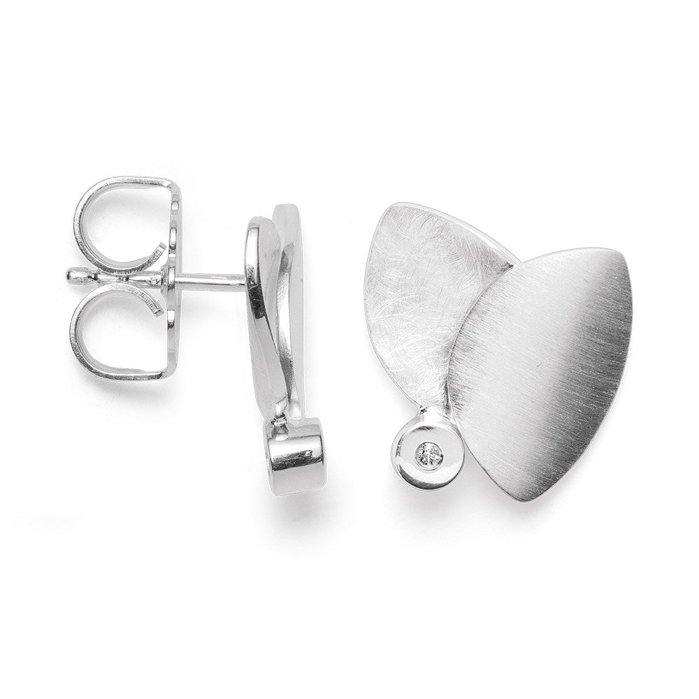 925/- earstud, rho. satin/scratch, dia. 0,02ct W-SI