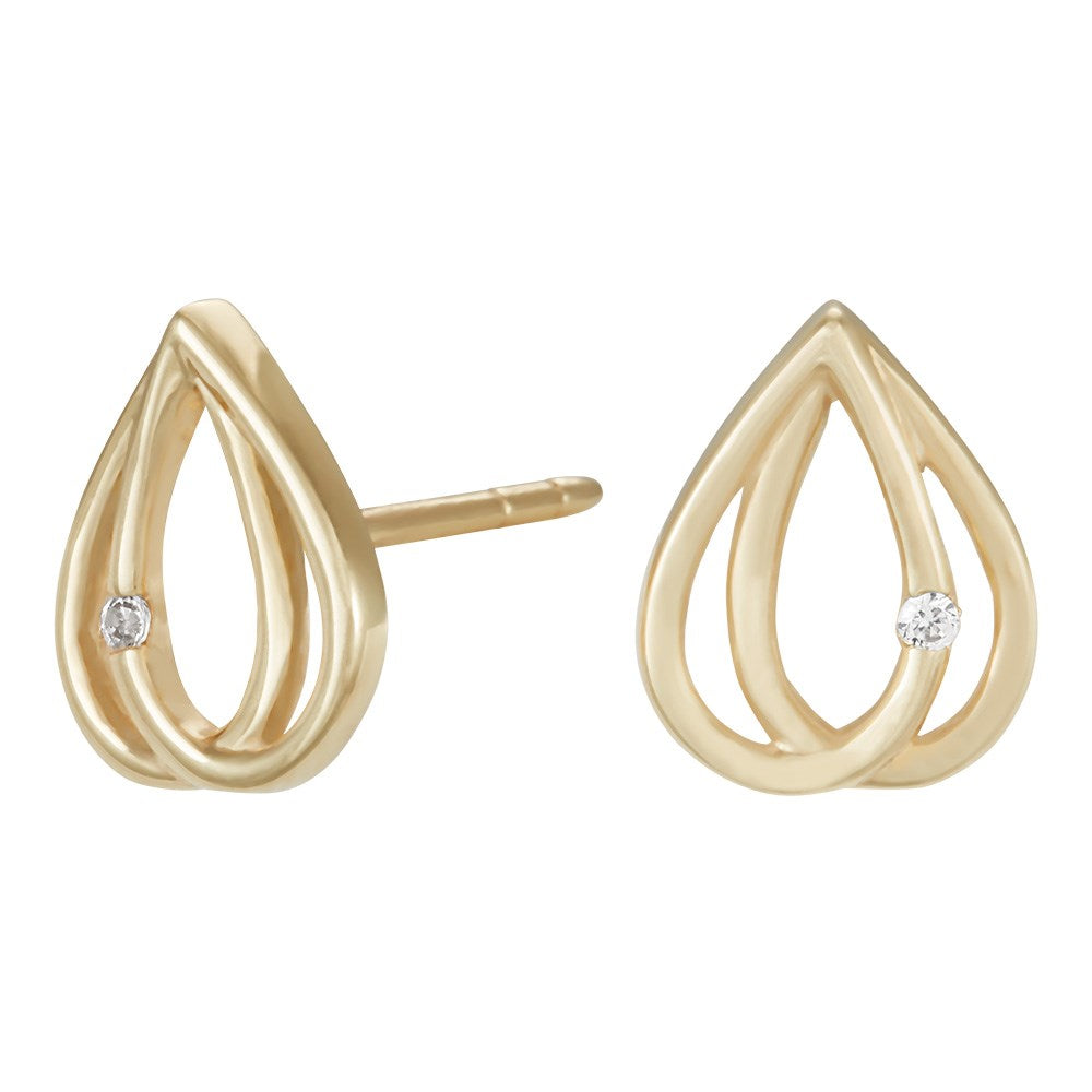8ct. gold ear studs w/cz