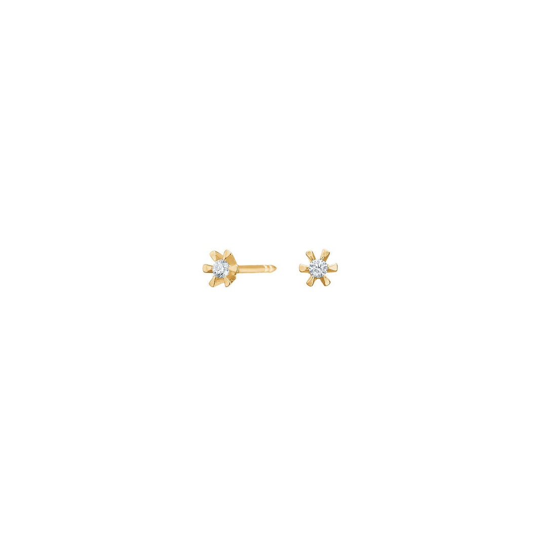 8ct. gold earrings w/cz 3mm