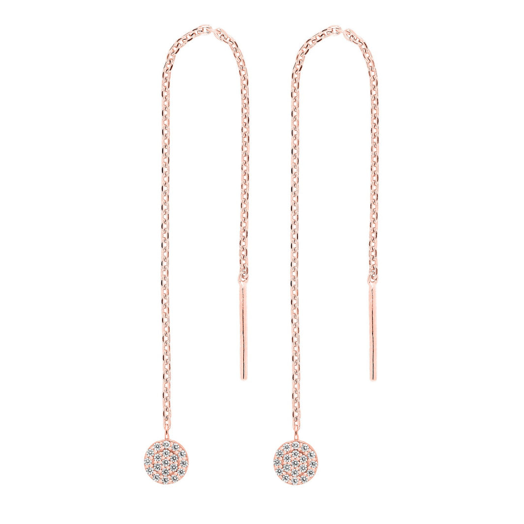 Rose gold-plated silver earrings w/ circle HAYLEYNOR